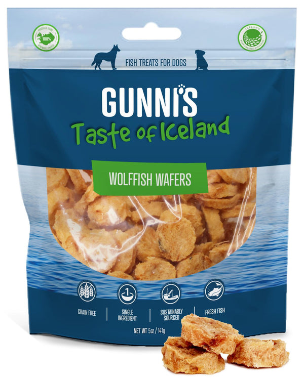Gunni's Wolffish Wafers Dog Treats, 5-oz