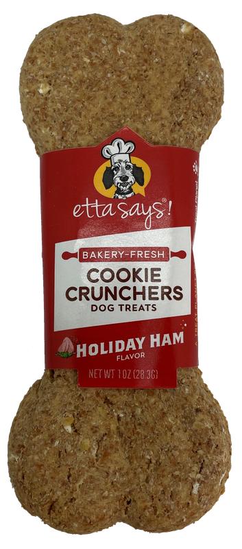 Etta dit! Bakery-Fresh Cookie Crunchers Gâteries pour chiens au jambon des Fêtes