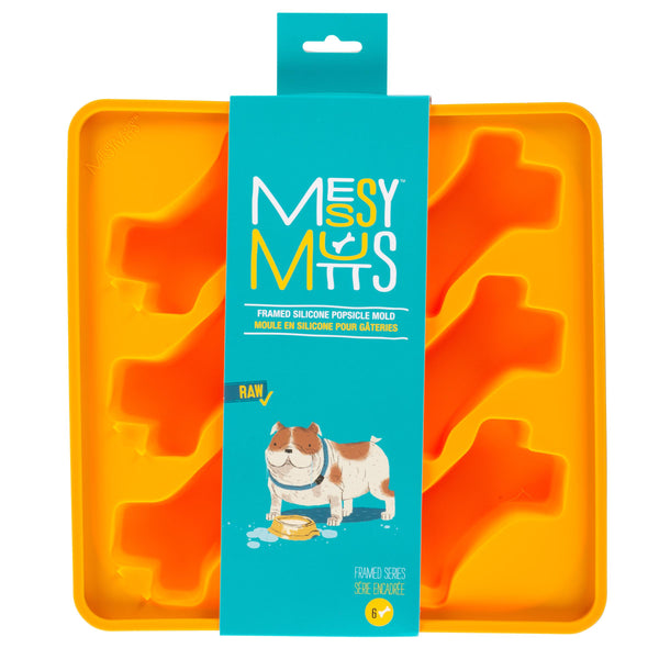 Messy Mutts Moule à gâteries en silicone avec cadre pour chien Orange