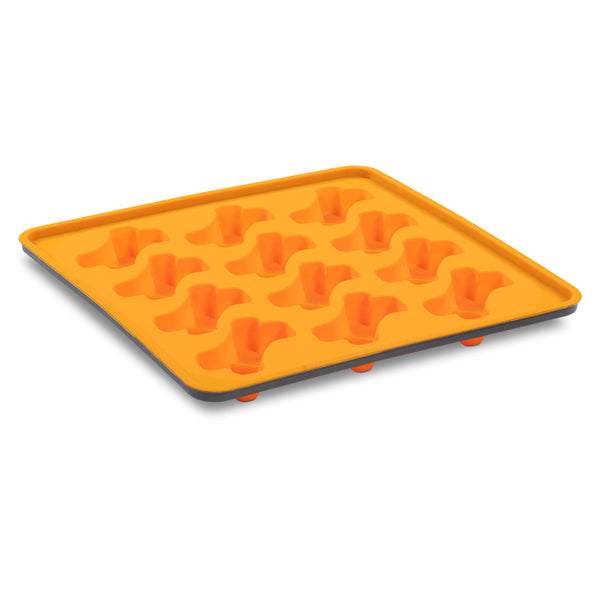 Messy Mutts Moule à gâteries en silicone pour chien Orange
