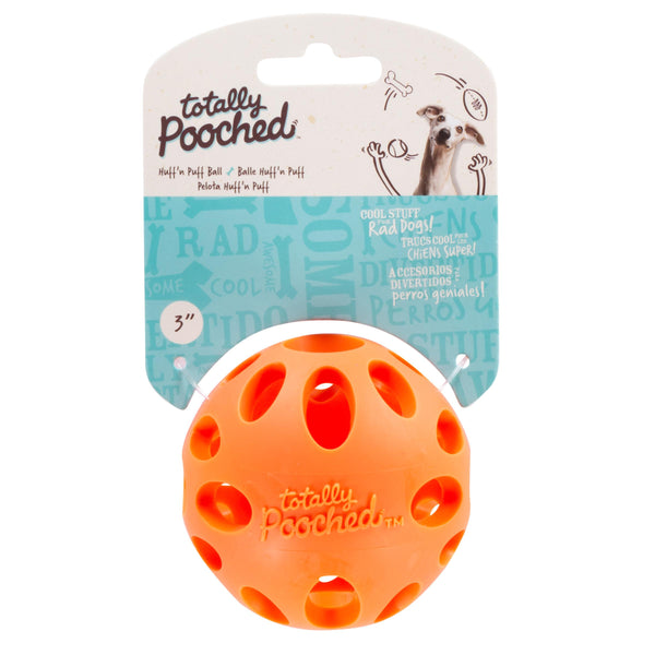 Messy Mutts Totally Pooched Huff'n Puff Ball Jouet pour chien Orange