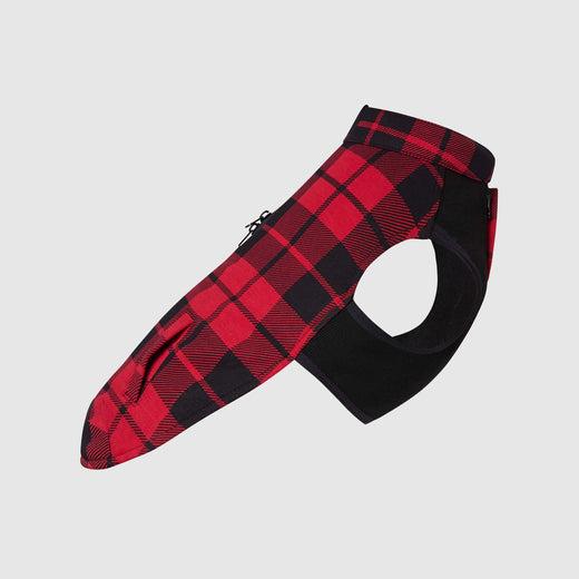 Canada Pooch Thermal Tech Fleece Dog Coat, Red Plaid