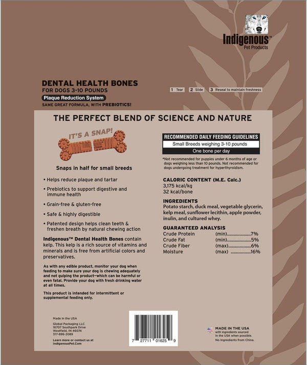 Indigenous Mini Dental Health Bones Duck & Apple Dog Treats