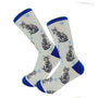 Happy Tails Socks by E&S Pets Unisex Novelty Crew Socks, Silver Tabby Cat, 14-in