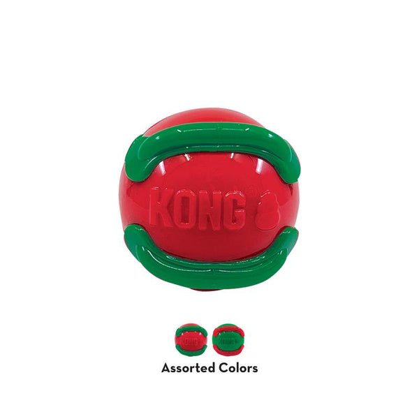 KONG Holiday Jaxx Brights Ball Dog Toy, Assorted Colors