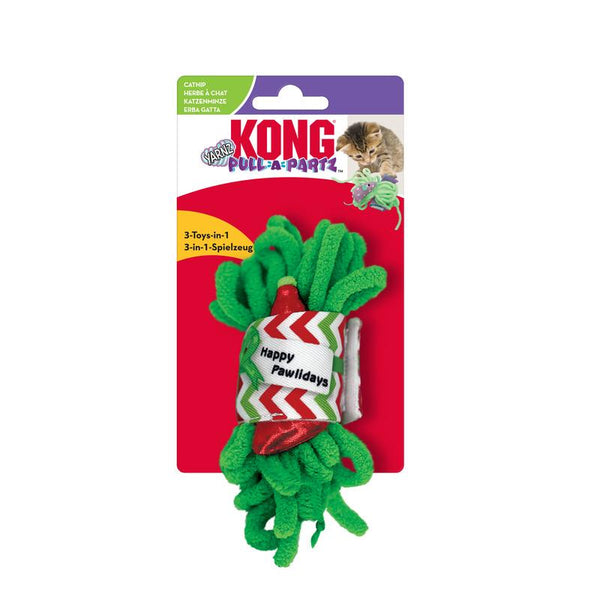 KONG Holiday Pull-A-Partz Yarnz Cat Toy, One Size