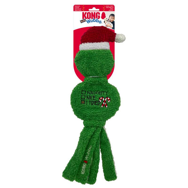 KONG Holiday Wubba Flatz Naughty Or Nice Dog Toy, Assorted