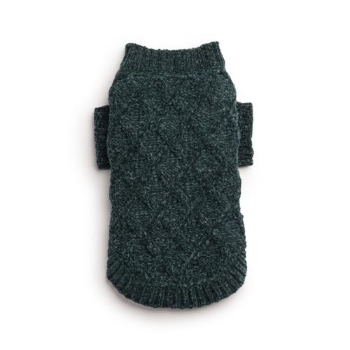 fabdog Chenille Dog Sweater, Emerald