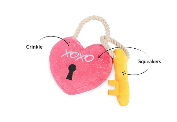 P.L.A.Y. Love Bug Love You A Lock Dog Toy