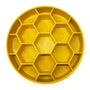 SodaPup eBowl Gamelle d’enrichissement à motif nid d’abeille pour chiens à alimentation lente, Jaune