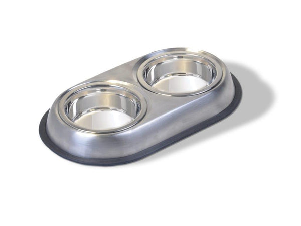 Van Ness Heavyweight Stainless Steel Double Dish for Cats & Small Dogs, Small