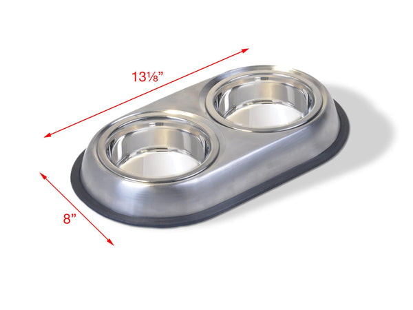 Van Ness Heavyweight Stainless Steel Double Dish for Cats & Small Dogs, Small