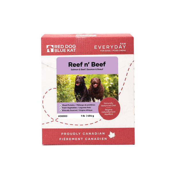 Red Dog Blue Kat Everyday Raw Reef n' Beef Beef & Salmon Frozen Dog Food