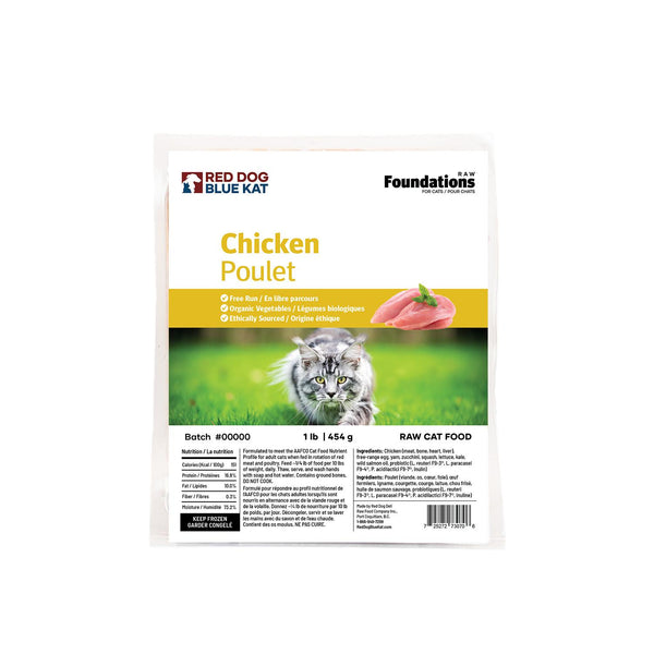 Red Dog Blue Kat Foundations Raw Chicken Frozen Cat Food
