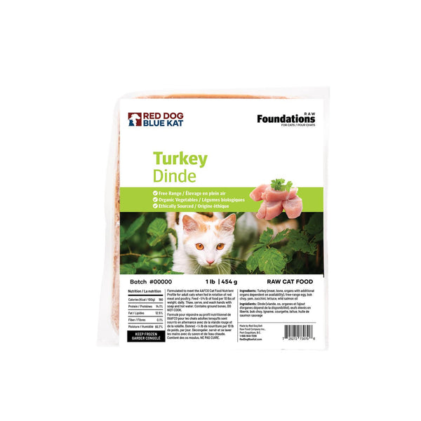 Red Dog Blue Kat Foundations Raw Turkey Frozen Cat Food