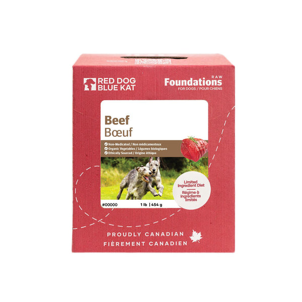 Red Dog Blue Kat Foundations Raw Beef Recipe Frozen Dog Food