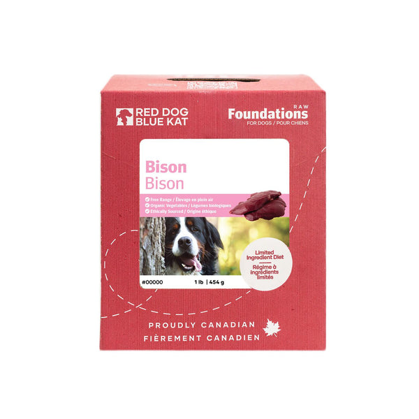Red Dog Blue Kat Foundations Raw Bison Recipe Frozen Dog Food