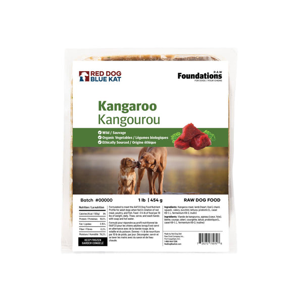 Red Dog Blue Kat Foundations Raw Kangaroo Recipe Frozen Dog Food