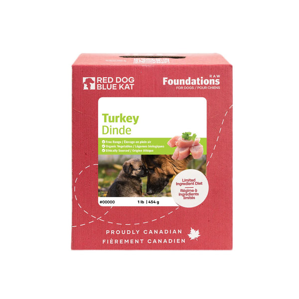 Red Dog Blue Kat Foundations Raw Turkey Recipe Frozen Dog Food