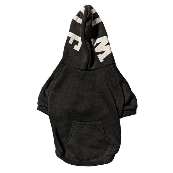 Ethical Fashion Pet Cosmo Woof Dog Hoodie, Black