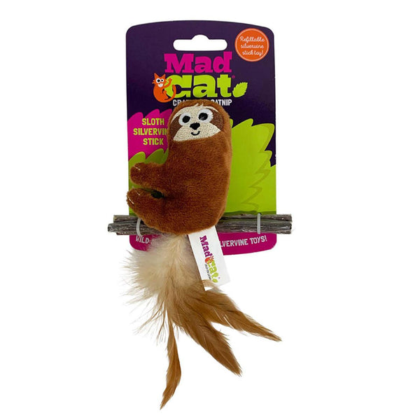 Mad Cat Paresseux avec bâton de Silvervine Jouet pour chat