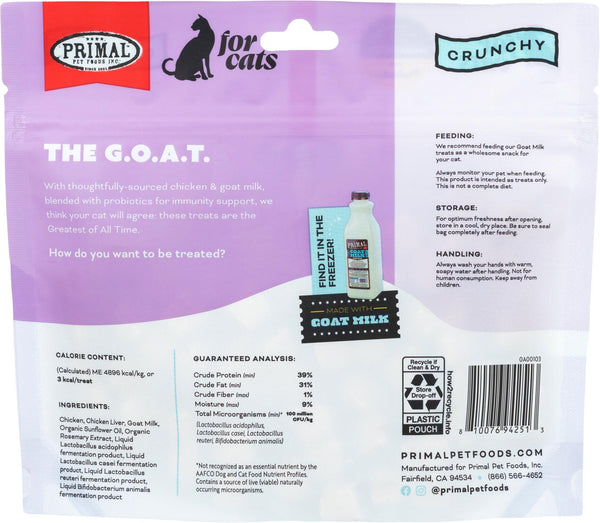 Primal The G.O.A.T. Friandises pour chats au poulet et lait de chèvre lyophilisées