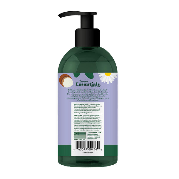 Tropiclean Essentials Shea Butter Soothing Shampoo for Dogs, Puppies & Cats