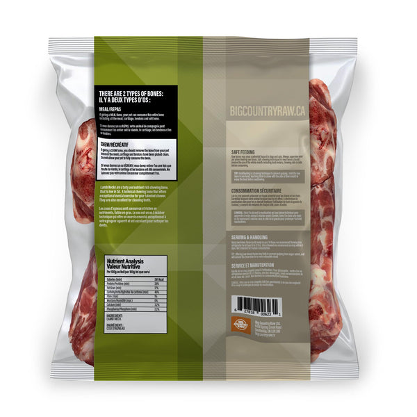 Big Country Friandises pour chiens Os de cou d'agneau cru