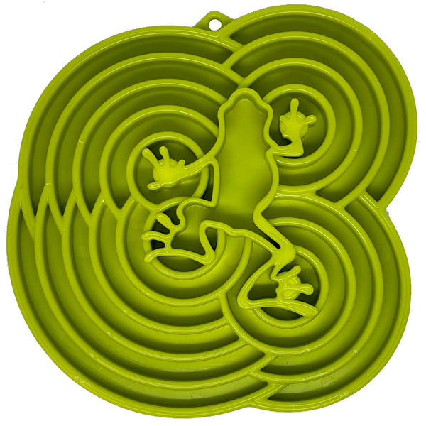 SodaPup eTray Plateau d'enrichissement motif grenouille d'eau distributeur lent pour chien, Vert