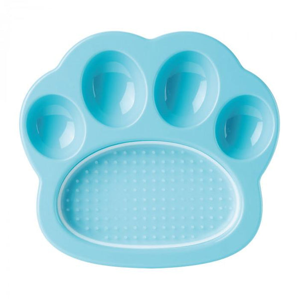 PetDreamHouse Paw 2-in-1 Pet Slow Feeder & Lick Pad, Blue