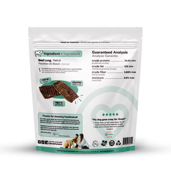 Healthybud Pure Beef Lung Wafer Dog Treats