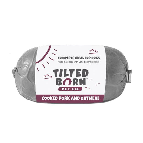 Tilted Barn Pet Co. Nourriture congelée cuite pour chiens Porc et flocons d'avoine