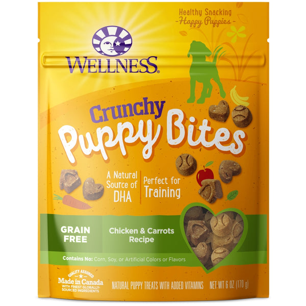 Wellness Friandises croquantes sans céréales pour chiots au poulet et aux carottes, 6 oz