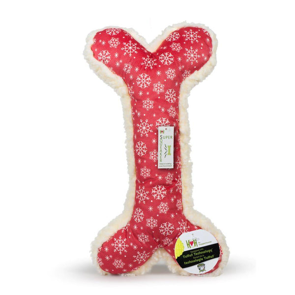 HuggleHounds Jingle all the Way Snowflake Bone Dog Toy