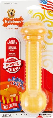 Nylabone DuraChew Flavor Frenzy Fried Chicken Flavored Barbell Dog Chew Toy