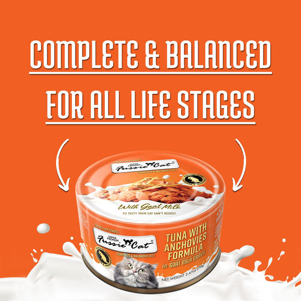 Fussie Cat Tuna with Anchovies Formula in Goat Milk Gravy Wet Cat Food Can