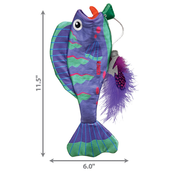 KONG Wrangler Angler poisson Jouet pour Chat, Assortiment, Taille Unique