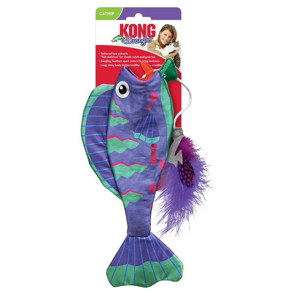 KONG Wrangler Angler poisson Jouet pour Chat, Assortiment, Taille Unique
