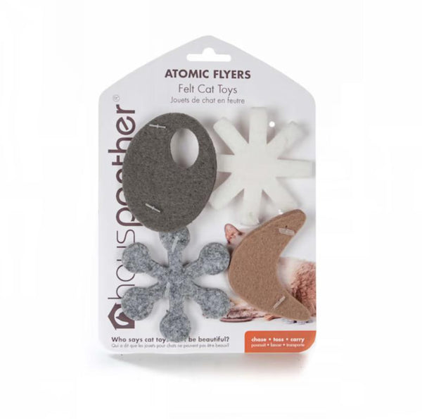 Hauspanther Atomic Flyers Felt Cat Toy, Grey