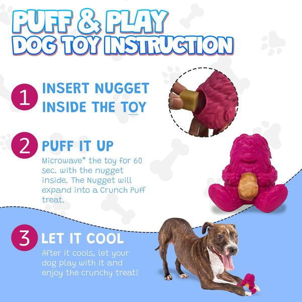 Yeti Puff & Play Yeti Dog Toy, Pink
