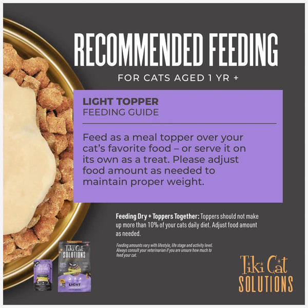 Tiki Cat Solutions Light Topper Chicken & Turkey in Broth Wet Cat Food Topper Pouch