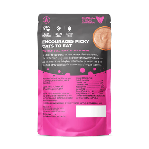 Tiki Cat Solutions Fussy Topper Tuna in Broth Wet Cat Food Topper Pouch