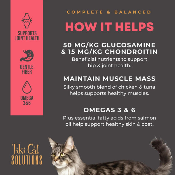 Tiki Cat Mousse Spéciale Mobilité Fonctionnelle Poulet & Thon Sachet de Nourriture Humide pour Chats