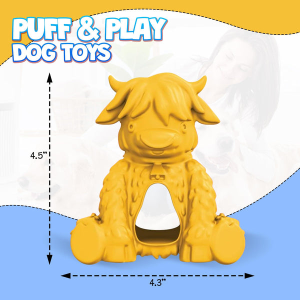 Yeti Puff & Play Yak Dog Toy, Yellow