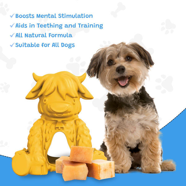 Yeti Puff & Play Yak Dog Toy, Yellow