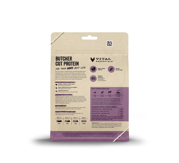 Vital Essentials Mélange de protéines de dinde lyophilisé à saupoudrer pour chiens