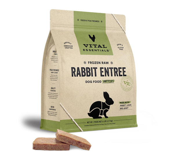 Vital Essentials Rabbit Entree Patties Frozen Raw Dog Food