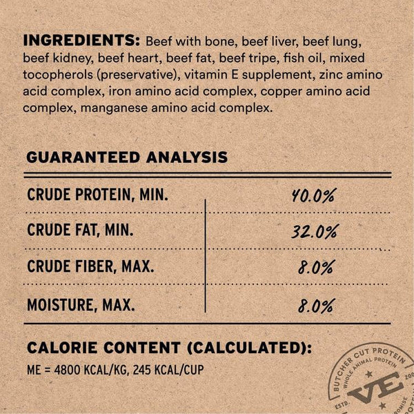 Vital Essentials Beef Entree Crunchy Mini Nibs Freeze-Dried Raw Dog Food