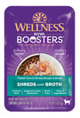Wellness Bowl Boosters Émincés avec bouillon Thon émietté & Crevettes au bouillon pour chats