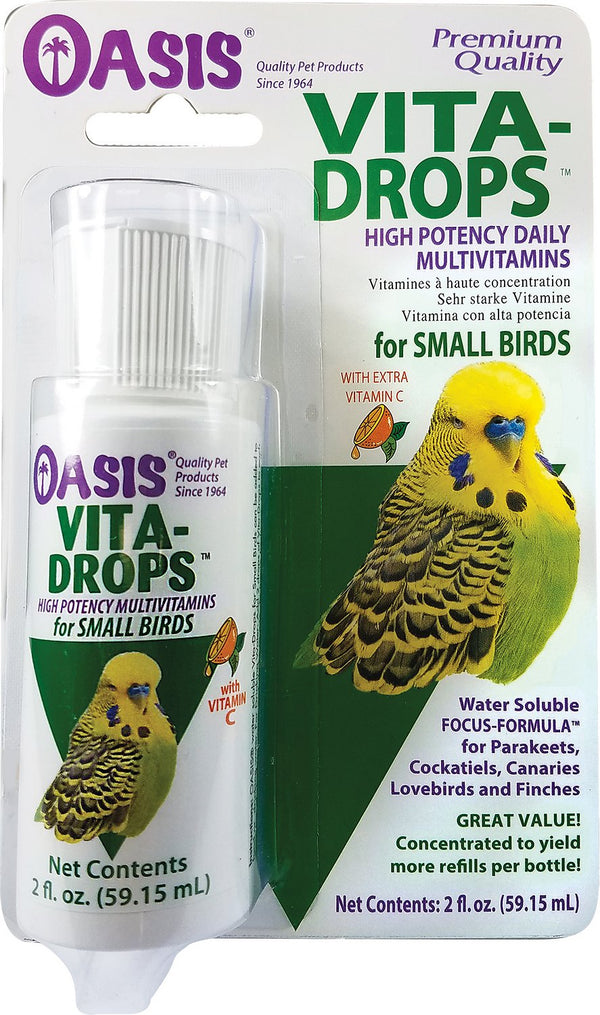 Oasis Vita-Drops Daily Multivitamin Small Bird Supplement, 2-oz bottle
